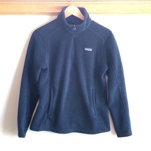 PATAGONIA SYNCHILLA Navy Blue  Long Sleeve Mock neck 1/2 zip fleece coat small